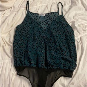Teal cheetah bodysuit